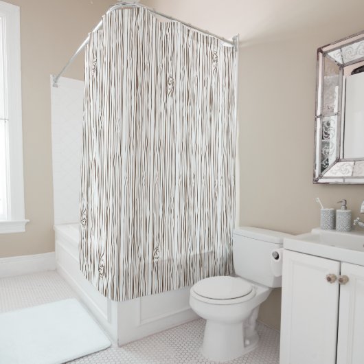 Rideaux De Douche Motif Bois d'Arbre (En situation)