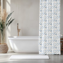 Motif botanique élégant à l'aquarelle bleue