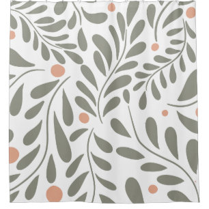 Rideaux De Douche Motif botanique Sage feuilles verts