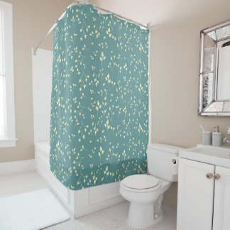 Rideaux De Douche Motif botanique sarcelle poussiéreux aux feuilles