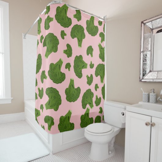 Rideaux De Douche Motif Broccoli (En situation)
