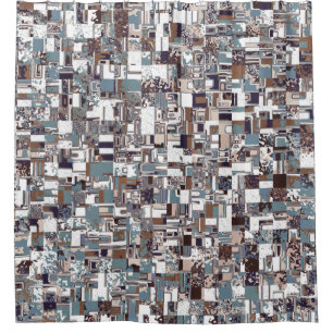 Rideaux De Douche Motif Brown Et Blues
