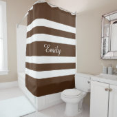 Rideaux De Douche Motif Brown moderne (En situation)