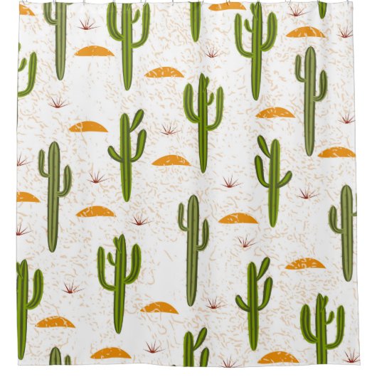 Rideaux De Douche Motif, cactus, texture de sable, st mexicain (Devant)