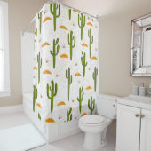 Rideaux De Douche Motif, cactus, texture de sable, st mexicain (En situation)
