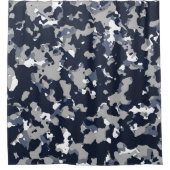 Rideaux De Douche Motif Camo Camouflage Gris Bleu Blanc (Devant)