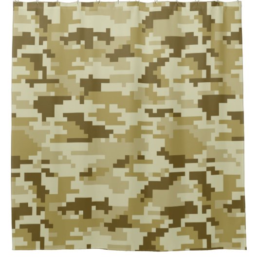 Rideaux De Douche Motif camouflage numérique désert pixel 8 bits / C (Devant)
