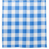 Rideaux De Douche Motif carreaux gingham bleu et blanc (Devant)