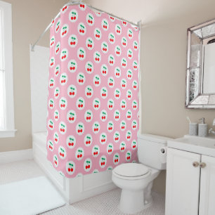 Rideaux De Douche Motif Cerise – Cadeau & Décoration Rétro aux Fruit