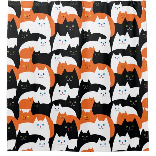Rideaux De Douche Motif chat Kitty moderne mignon (Devant)