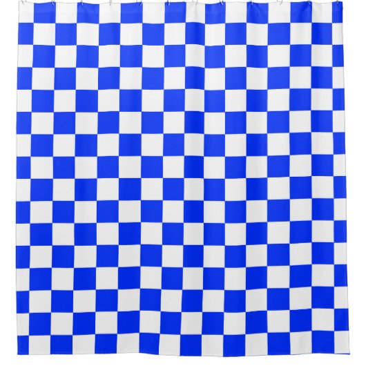 Rideaux De Douche Motif chèque À damiers blanc bleu (Devant)