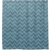 Rideaux De Douche Motif chevron bleu (Devant)