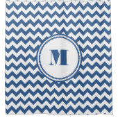 Rideaux De Douche Motif Chevron Bleu Bleu Gravé (Devant)