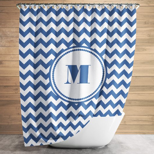 Rideaux De Douche Motif Chevron Bleu Bleu Gravé