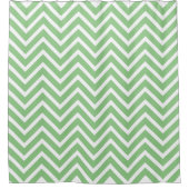 Rideaux De Douche Motif Chevron Décoratif Sage Et Blanc (Devant)