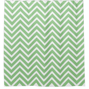 Rideaux De Douche Motif Chevron Décoratif Sage Et Blanc