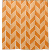 Rideaux De Douche Motif Chevron d'Orange d'automne moderne (Devant)