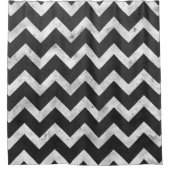 Rideaux De Douche Motif chevron rustique noir et blanc (Devant)