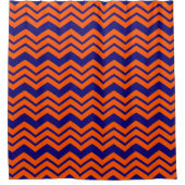 Rideaux De Douche Motif chevron zigzag bleu orange (Devant)