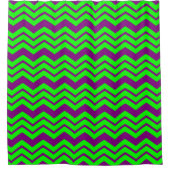 Rideaux De Douche Motif chevron zigzag vert violet (Devant)