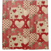 Rideaux De Douche Motif Chic Red Patchwork (Devant)