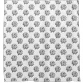 Rideaux De Douche Motif Chrysanthemum - Monochrome sur blanc (Devant)