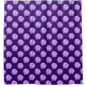 Rideaux De Douche Motif Chrysanthemum - Violet profond (Devant)