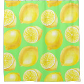 Rideaux De Douche Motif citrons aquarelle (Devant)