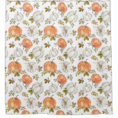 Rideaux De Douche Motif Citrouille d'aquarelle d'automne (Devant)