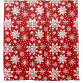 Rideaux De Douche Motif classique rouge et blanc Snowflake (Devant)