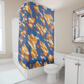 Rideaux De Douche Motif COOL bleu orange jaune (En situation)