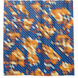 Rideaux De Douche Motif COOL bleu orange jaune