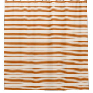 Rideaux De Douche Motif couleur orange brun et beige cinq rayures