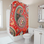 Rideaux De Douche Motif couleur Paisley Indian sans fil (En situation)