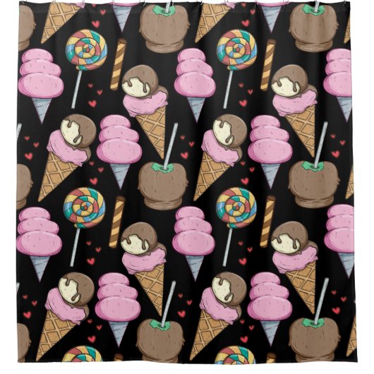 Rideaux De Douche Motif crème glacée | motif Lollies | lollipop 24 (Devant)
