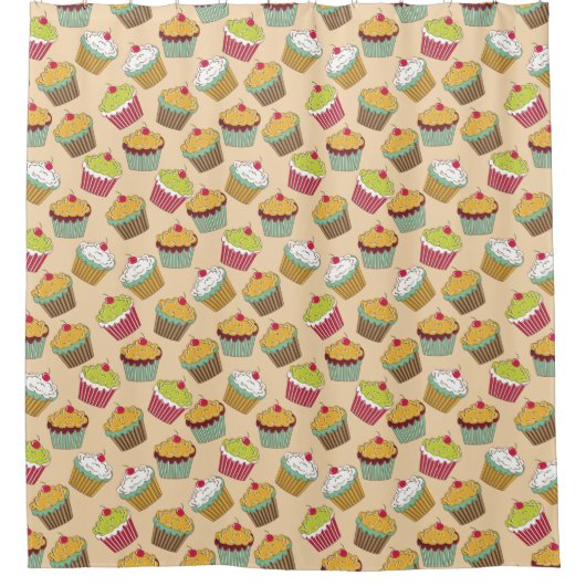 Rideaux De Douche Motif Cupcakes (Devant)