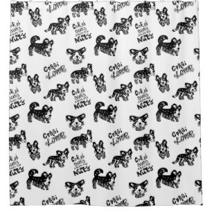Rideaux De Douche Motif Cute Corgi