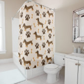 Rideaux De Douche Motif Dachshund : conception d'impression Vintage (En situation)