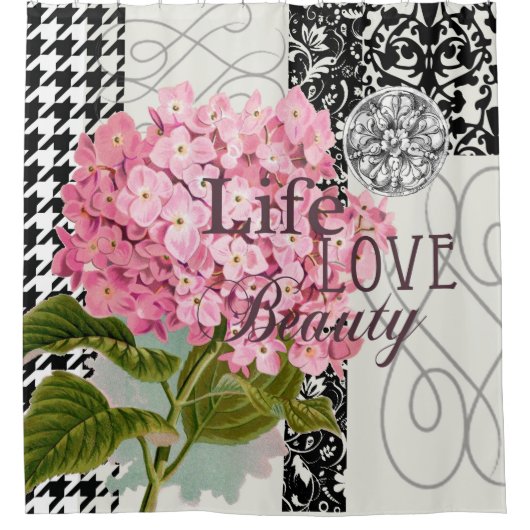 Rideaux De Douche Motif Damas Décor Floral Joli (Devant)