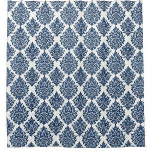 Rideaux De Douche Motif damassé bleu royal