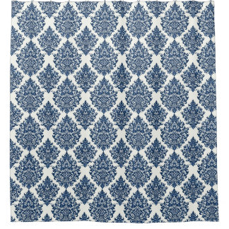 Rideaux De Douche Motif damassé bleu royal