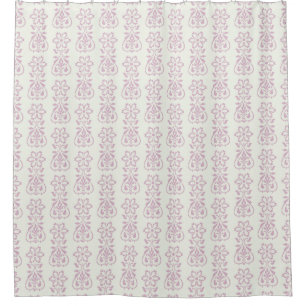 Rideaux De Douche Motif damassé floral lavande