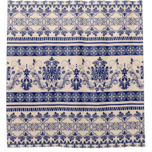 Rideaux De Douche Motif damassé sans couture, papier peint classiqu