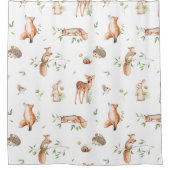 Rideaux De Douche Motif d'amis animaux de bois mignon (Devant)
