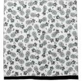 Rideaux De Douche Motif d'ananas tropical noir et blanc (Devant)
