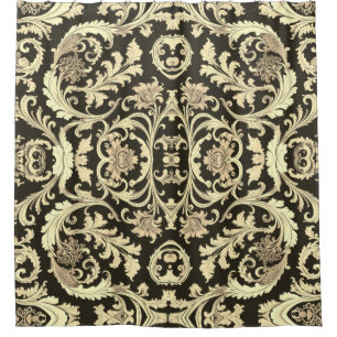 Rideaux De Douche Motif d'antiquités Brown Fleur