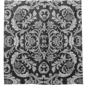 Rideaux De Douche Motif d'antiquités Monochrome Fleur