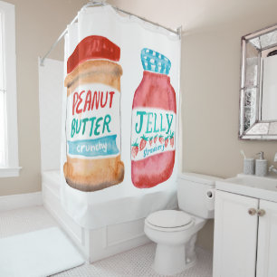 Rideaux De Douche Motif d'aquarelle au beurre d'arachide et à la gel