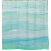 Rideaux De Douche Motif d'aquarelle Blue Green Ocean Layers (Devant)
