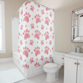 Rideaux De Douche Motif d'aquarelle Cat Paws (En situation)